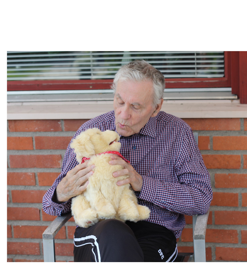 Digital terapihund Golden pappa och Affe puss