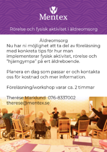 Mentex föreläsning workshop fysisk aktivitet o rörelse i äldreomsorg bild