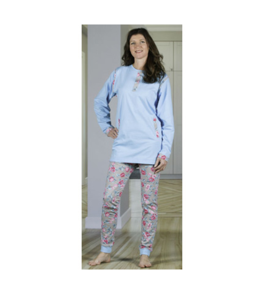 damoverall pyjamas med dragkedja i ben rygg förhindra plock med inkontinensskydd 3