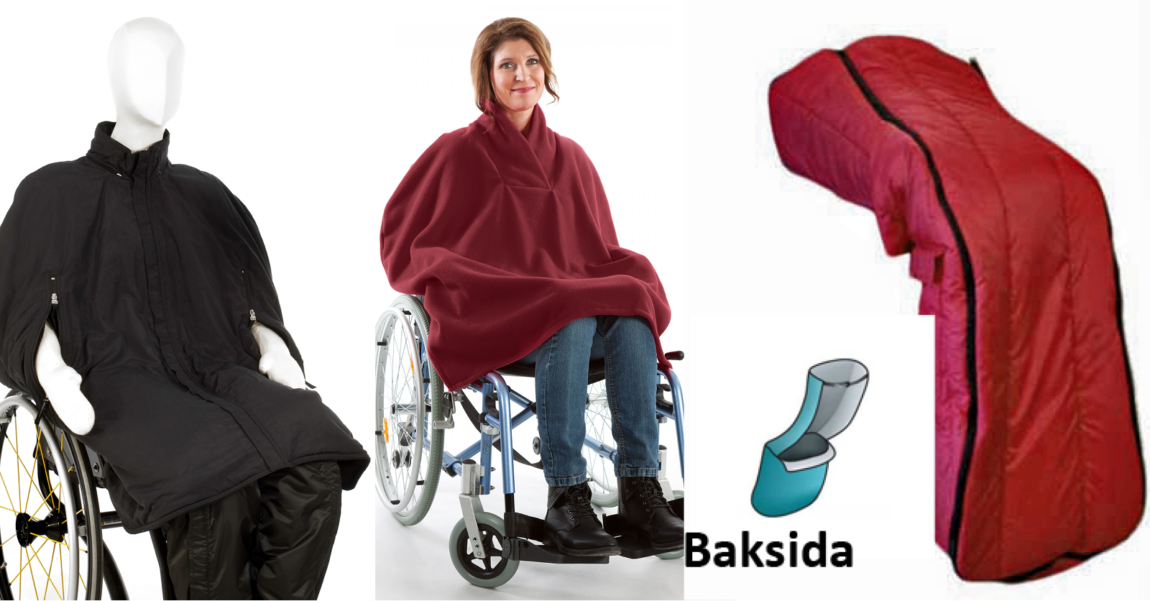 Klädd för utevistelse i rullstol äldreboende