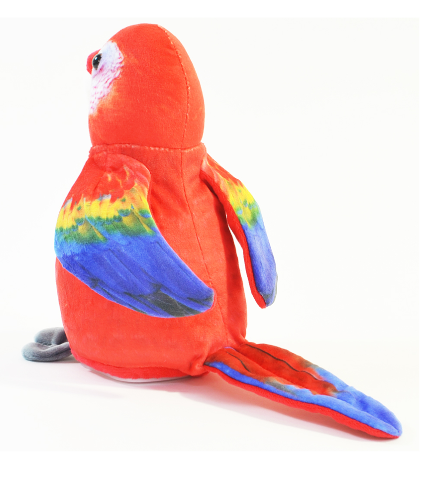 Papegoja härmande talande pratar röd bak