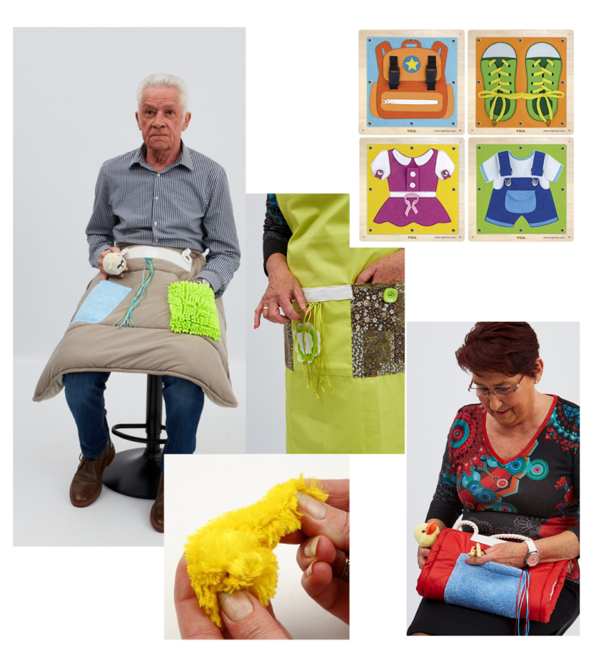 Aktivitetsförkläde - plockkudde - aktivitetsmuff